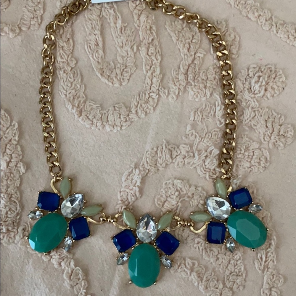 Turquoise and Ocean Blue Jewel Necklace